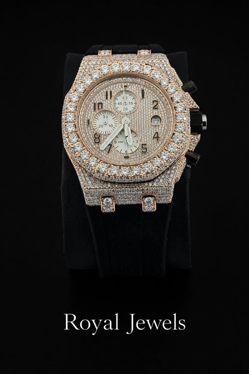 Lab Grown Diamond Watch | Luxury Iced Out Diamond Watch | Men's Diamond Wristwatch | Lab Created Diamond Timepiece