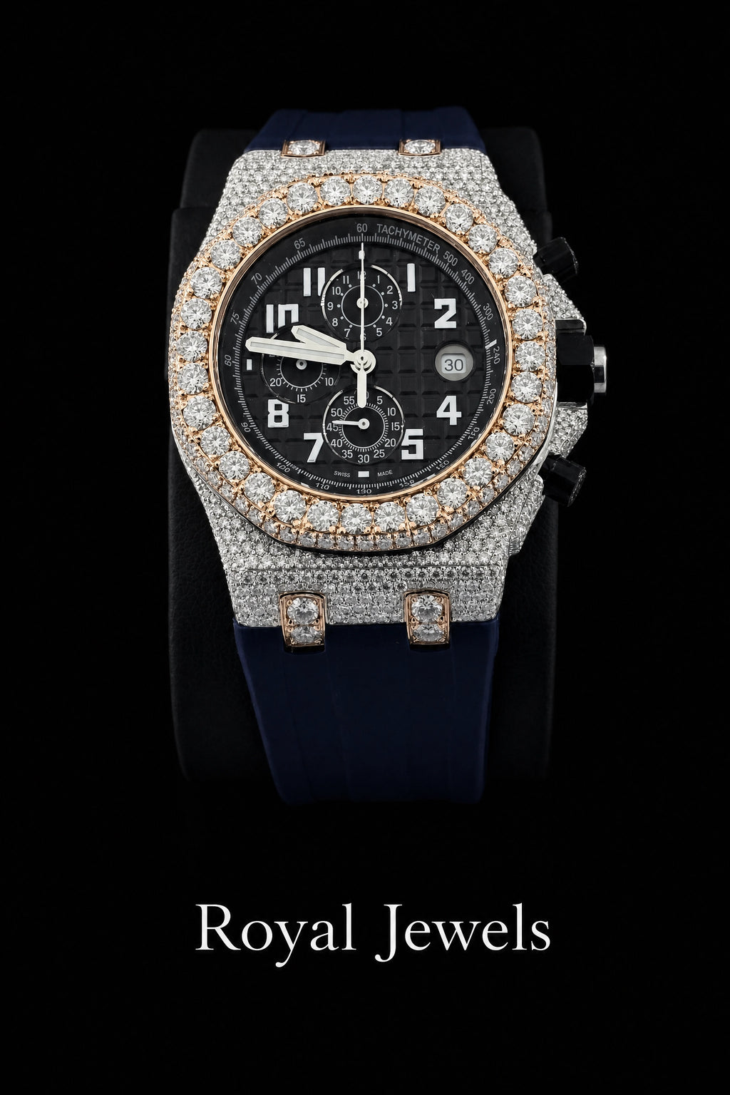 Lab Grown Diamond Watch | Luxury Iced Out Diamond Watch | Men's Diamond Wristwatch | Lab Created Diamond Timepiece