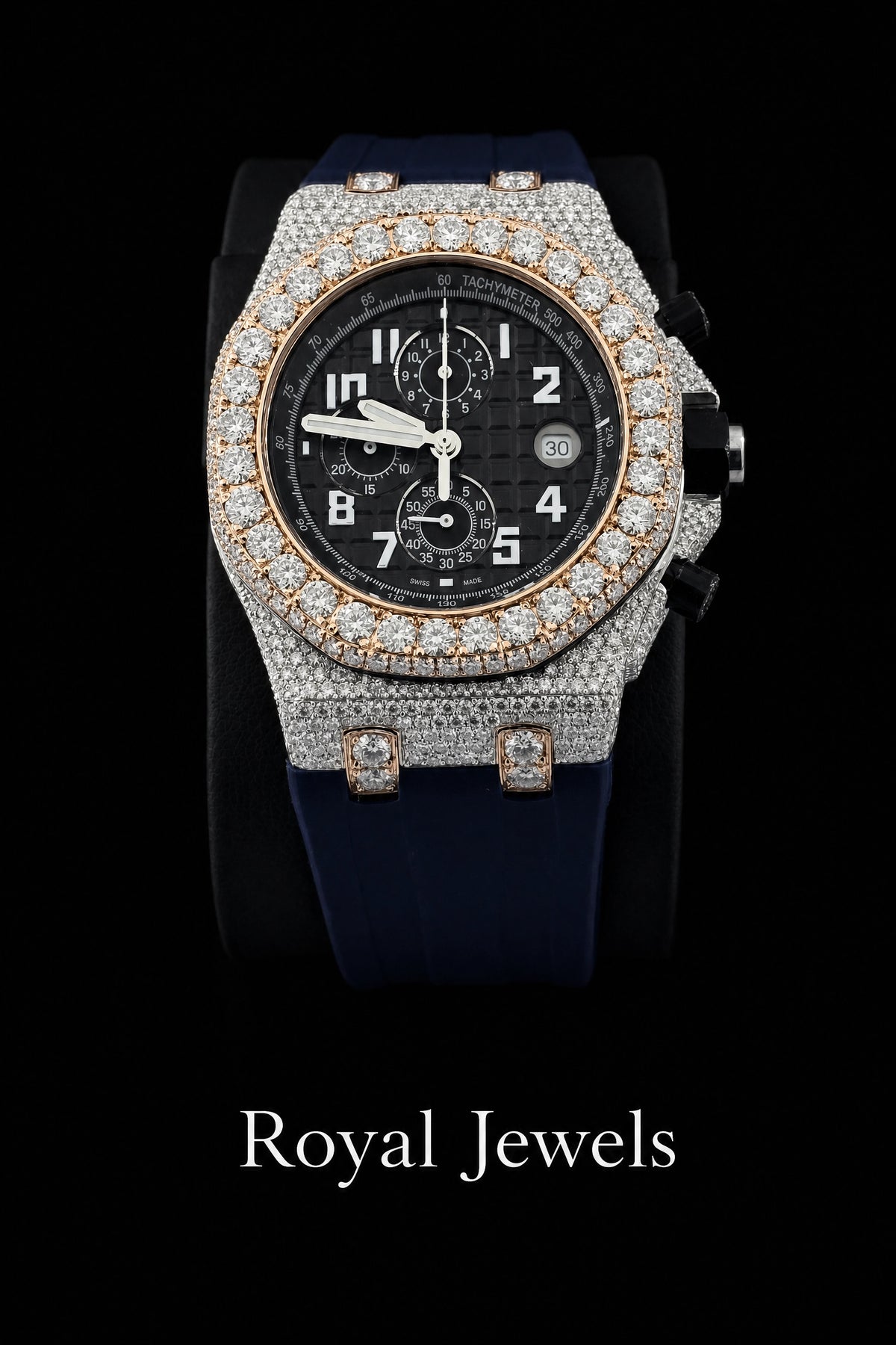 Lab Grown Diamond Watch | Luxury Iced Out Diamond Watch | Men's Diamond Wristwatch | Lab Created Diamond Timepiece