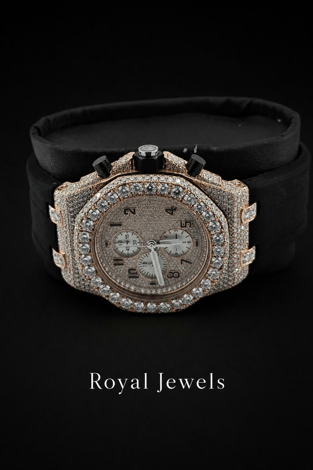 Lab Grown Diamond Watch | Luxury Iced Out Diamond Watch | Men's Diamond Wristwatch | Lab Created Diamond Timepiece